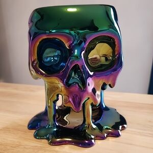 Bath & Body Works Purple Oil Slick Skeleton 3 Wick Candle Holder - New W/ Tag